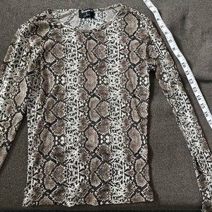 Snake print mesh top